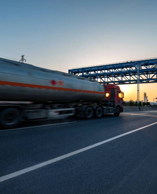 The road and refineries background